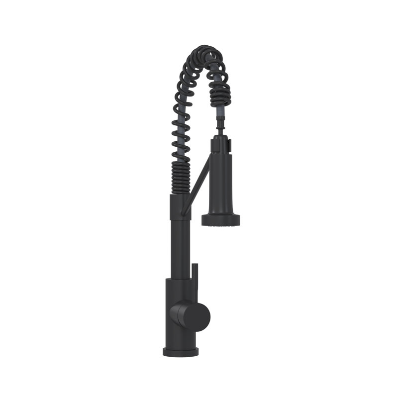 CUPC Certified 19" Single Handle Kitchen Faucet, Matt Black