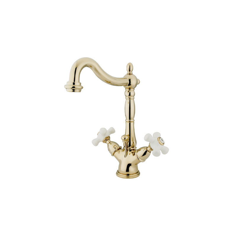 Heritage Single Hole Bathroom Faucet, Polished Brass