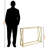 Jesse Tempered Glass Accent Table With Gold X-Design Metal Leg, 32.01" H X 42.11" W X 11.75" D