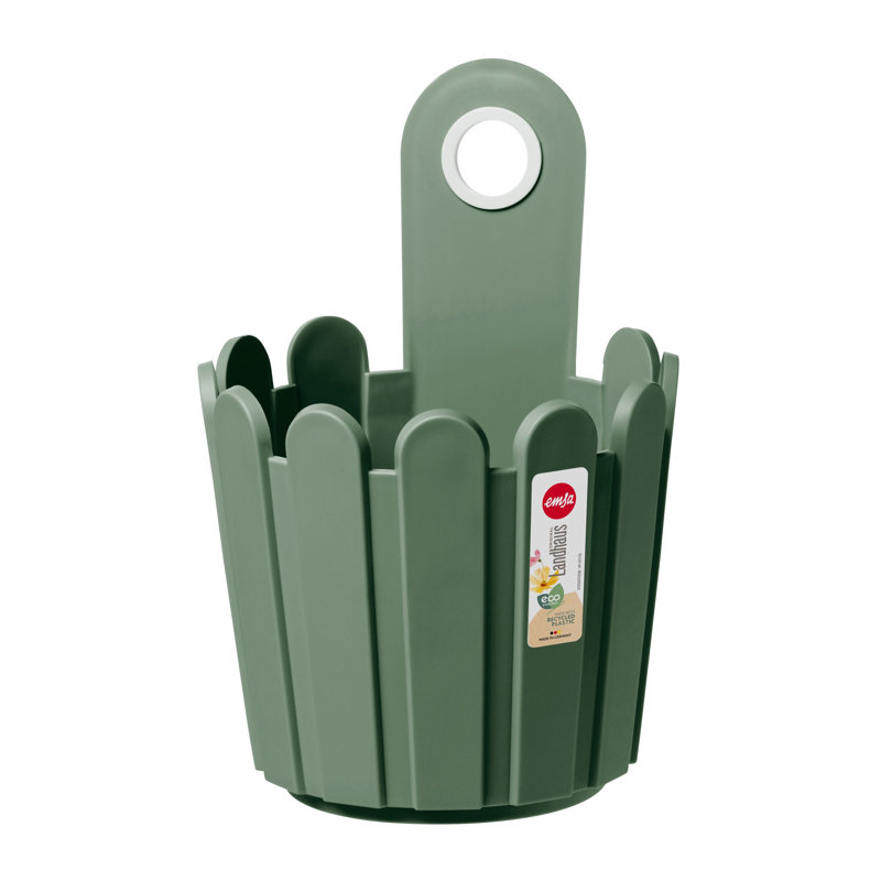 Planter,  Laurel Green, 22cm H x 15cm W x 15cm D
