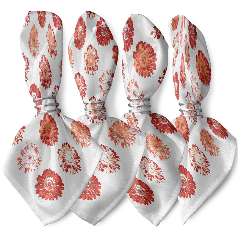 Chett Gypsy Floral Napkins, Orange