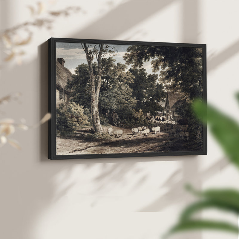 Paysages rétro-CCDCLXIV - reproduction encadrée, H 11 po x l 14 po, Noir