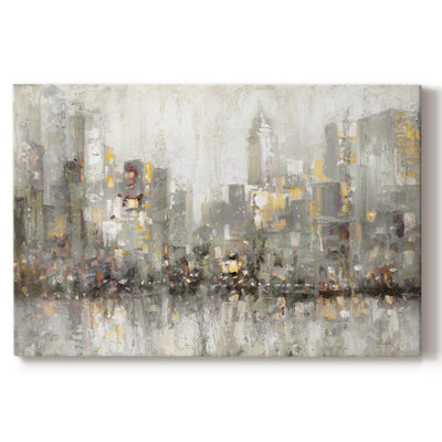 Cityscape Abstract- Framed Gallery Wrapped Canvas -Ready to Hang