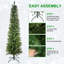 Arbre de Noël mince avec des pointes abondantes, support en métal stable, conception peu encombrante pour les petits espaces et les coins-1875729761