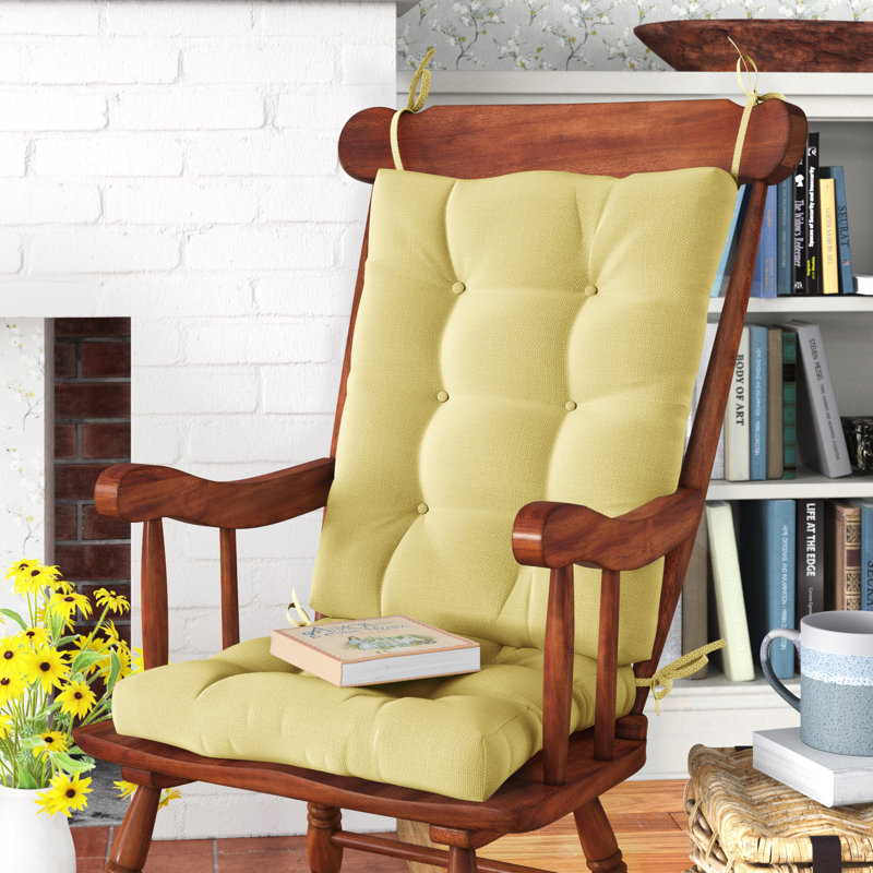 Ensemble de coussins de chaise berçante antidérapants, Jaune