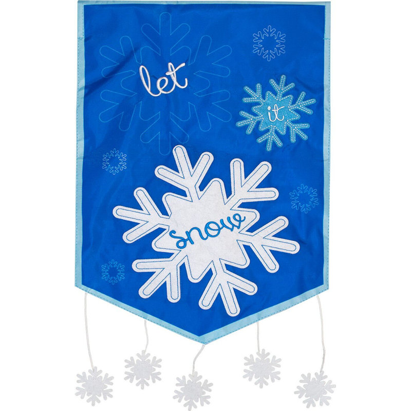 Let It Snow Applique drapeau de jardin