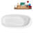 59" Streamline Freestanding Soaking Acrylic Bathtub With Drain and Bamboo Tray-75230207