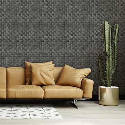 Rouleau de papier peint à tissage optique en rotin Woods and Wicker Collection