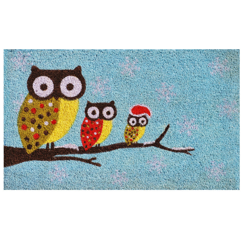 Tapis d'entrée antidérapant Cozy Owls 29 po x 17 po