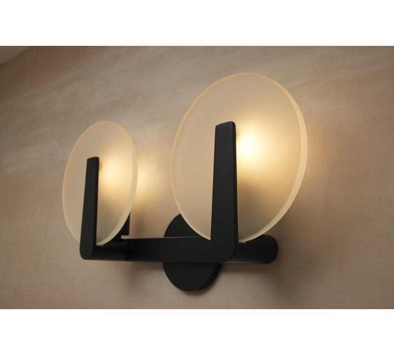 Hint Two-Light Sconce, Matte Black