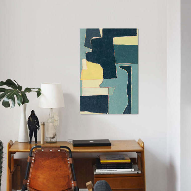 «Blue Note II», reproduction sur toile, H 12 po x l 8 po x P 0,75 po, Toile tendue, Aucun mat