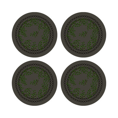 Christmas Berries Vegan Leather Round Pebble Placemat