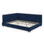 Structure de lit tapissier grand format, canapé-lit avec dossier confortable et accoudoirs pour la chambre à coucher et le salon-118037777