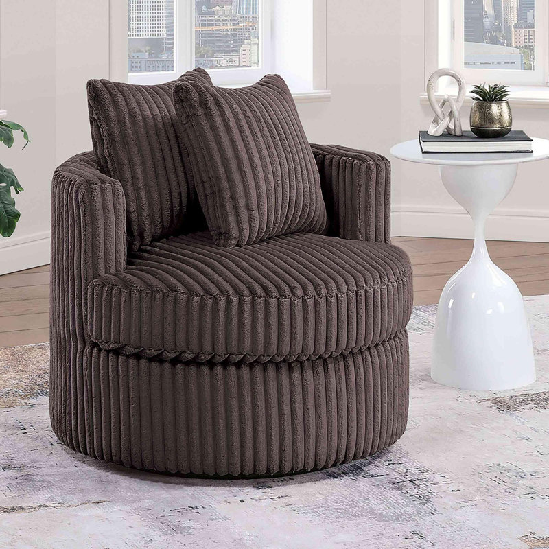 Chaise rembourrée confortable et pivotante, Chocolat