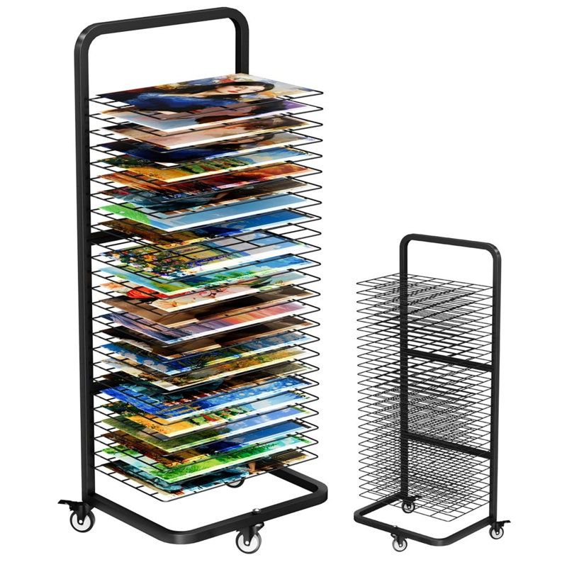 Metro Lane 107cm H Metal Rolling Drying Rack, Black