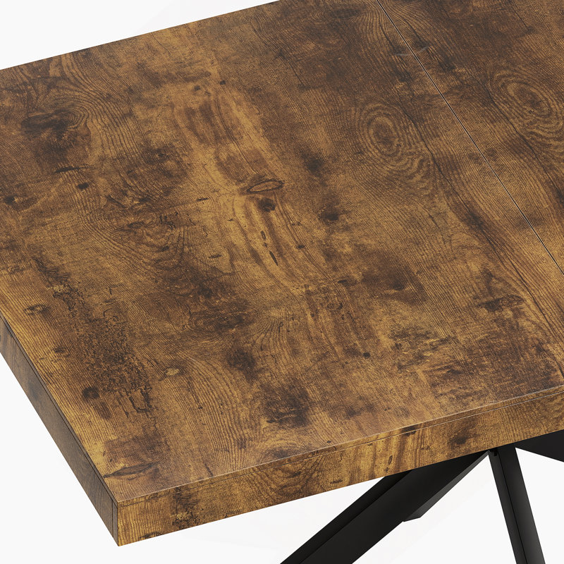 55.11" -70.86"Retro Rectangular Stretch Dining Table, Brown