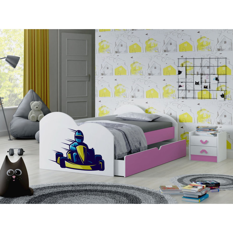 Hinnant European Toddler (80 X 160cm) Cabin Bed Themed Beds with Storage Included, Pink
