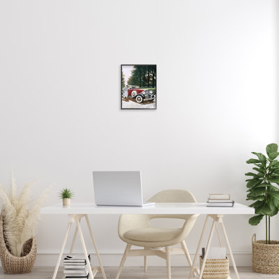 Giclée rétro coupé convertible et encadrée par le pilote, design par Wind River Studios