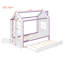 Structure de lit simple avec lit gigogne coulissant, tablettes de rangement à queue et lumières DEL blanc froid, blanc et mauve-133228379-133228382