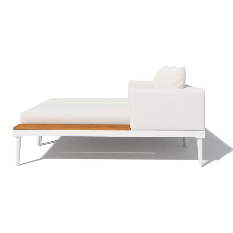 Méridienne double 55 po, Beige, Blanc