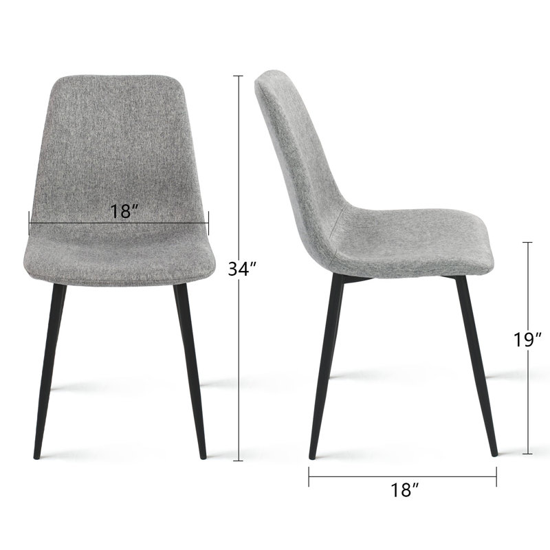 Chaises de salle à manger rembourrées Tonyia, Gris