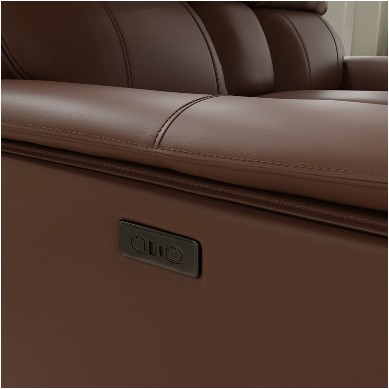 Causeuse inclinable double Oslo avec console Oslo, Pecan