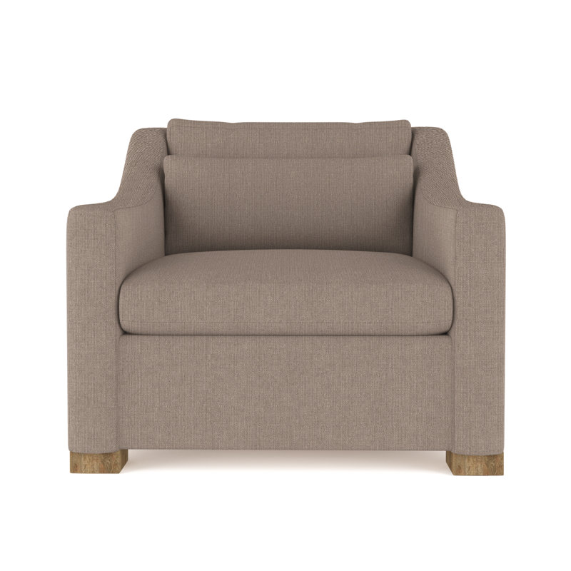 Crosby Armchair, 32.5" H x 35" W x 43" D, Box Weave Linen Pumice, Ebony
