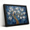 Toile noire encadrée en bois noir pour salon, chambre à coucher, bureau ou vestibule - décoration murale décorative avec arbre floral