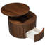 Table basse ronde avec plateau en bois cannelé et rangement caché-1752479372