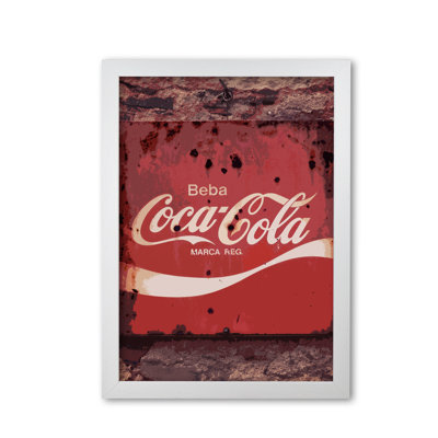 Coca Cola Vintage Sign - Single Picture Frame Rectangle Print