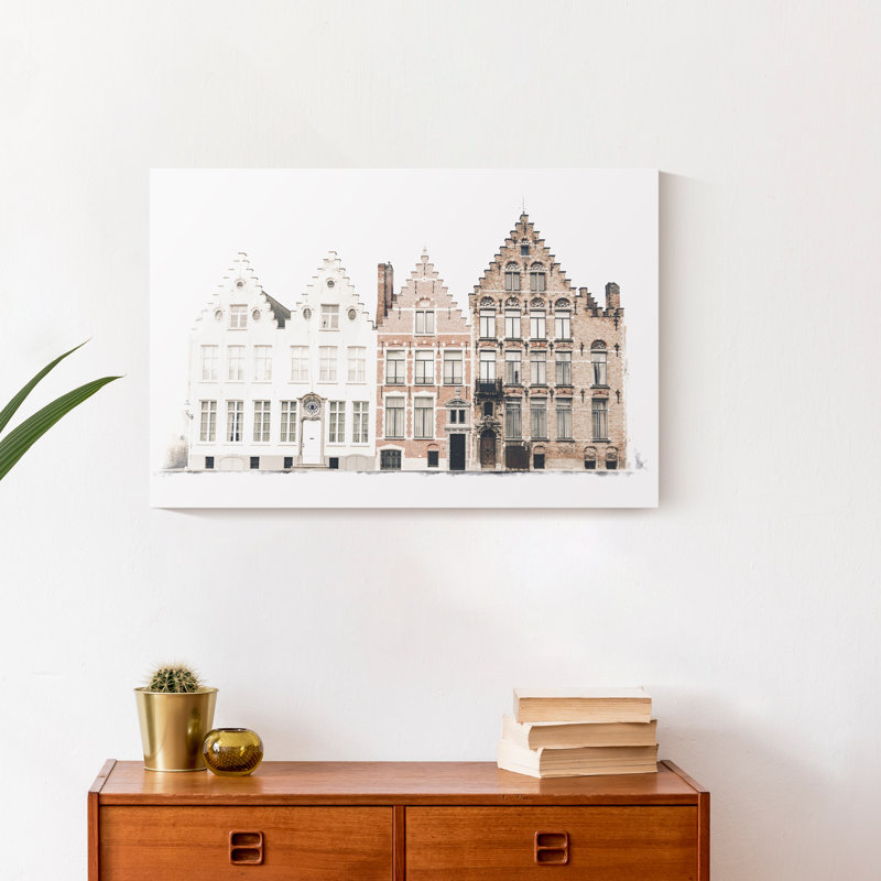«Brick Buildings» - Reproduction d'art sur toile sans cadre
