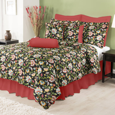 Cambridge Solid Red Queen 18 inch drop Bed Skirt