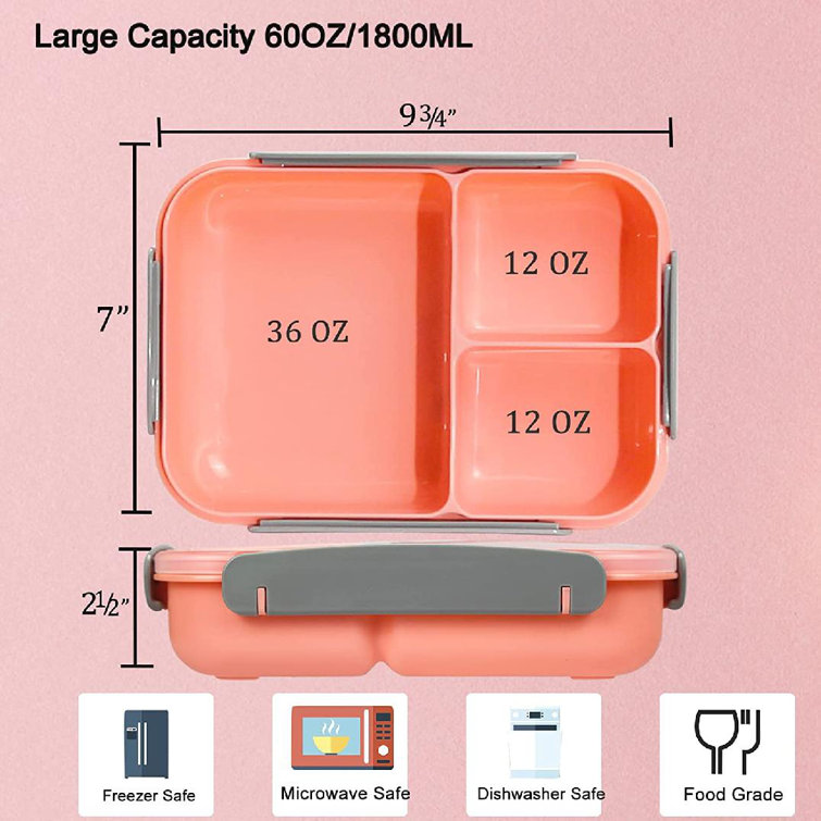 Lunch Box With Lid Reusable Bento Box Made Of Pp, 4 Compartments, Airtight  Meal Box Tupperware For Children & Adults, Dishwasher And Microwave Safe