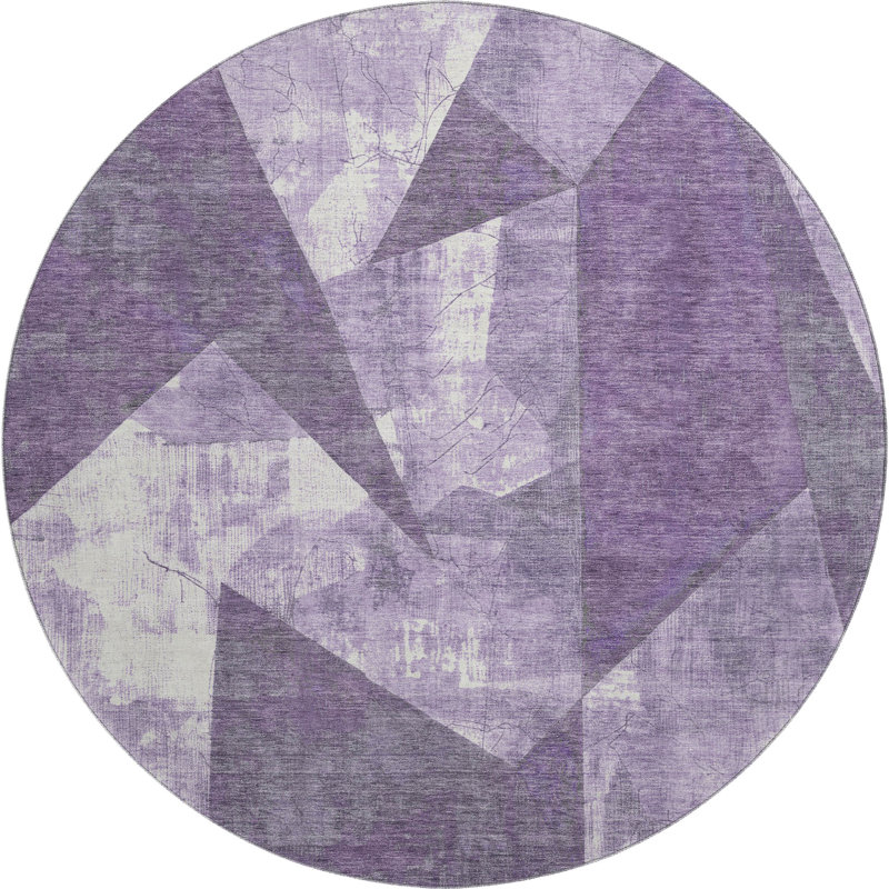 Premium Machine Washable Ashington AMF1838 Modern Rug, Round 8'