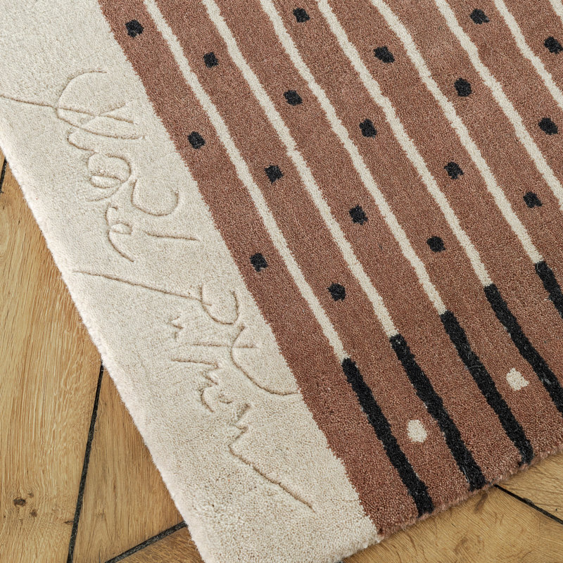 Exclamation Hand Woven Wool Striped Area Rug, Rectangle 6'7" x 9'1"