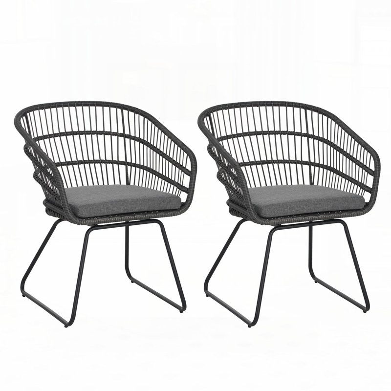 Fauteuil d'extérieur, Gris / Noir