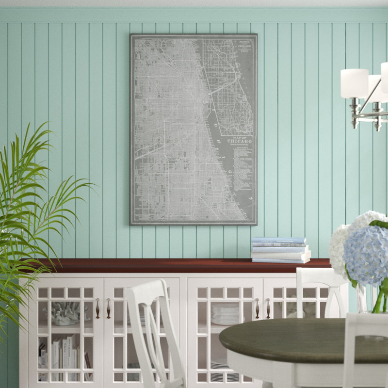 City Map of Chicago by Vision Studio - Painting Print, 122cm H x 81cm W, Wrapped Canvas
