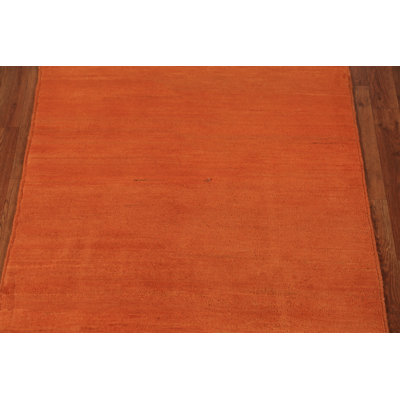 Orange Handmade Gabbeh Oriental Rug 3x5