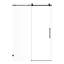 Porte de douche coulissante simple noire matte à fermeture en douceur l 60 po x H 76 po avec verre trempé transparent de 5/16 po (8 mm), poignée en acier inoxydable, tampon pour un mouvement fluide, fonction hydrofuge, salle de bain réglable