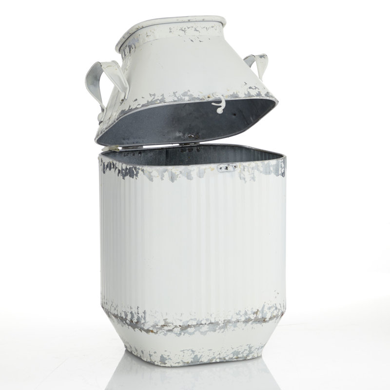Premo Metal Decorative Bottle, White