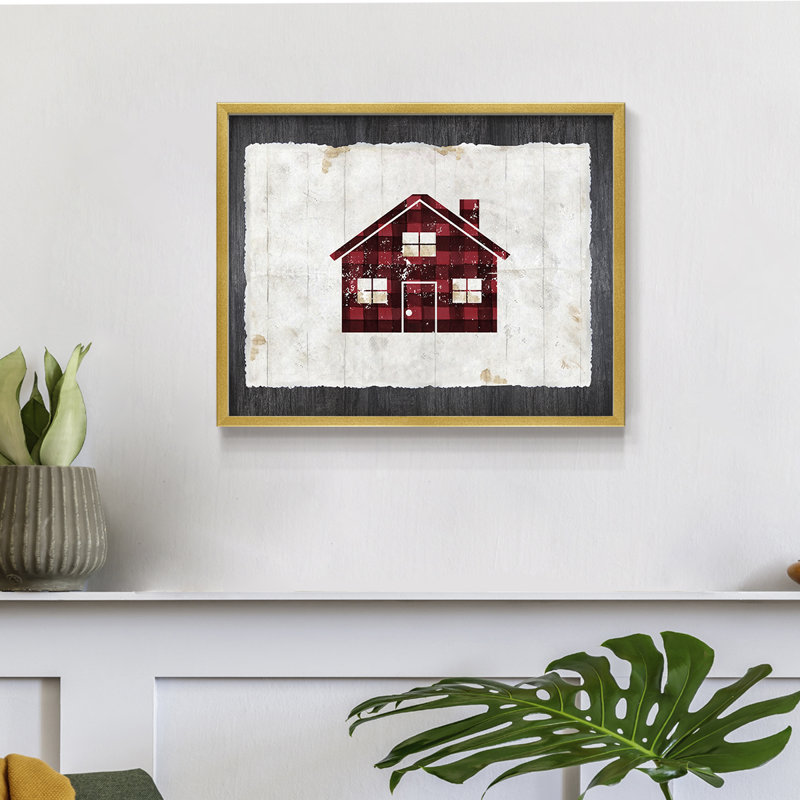 Checkered House -Framed Print - Restickable, 8" H x 10" W