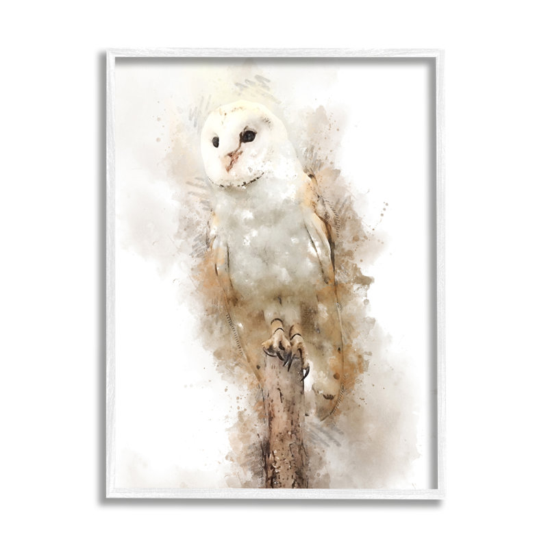 Perchoir effraie des clochers, art de la giclée noire encadrée par Kim Curationa, H 30 po x l 24 po x P 1,5 po