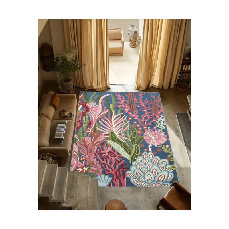 Multicolored Mixed Plant And Flower Patterned Modern Decorative Carpet, Runner 3'4" x 9'11"