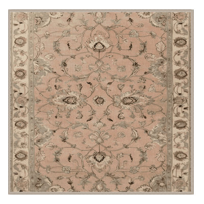 Tapis brun Tabriz lavable à la machine