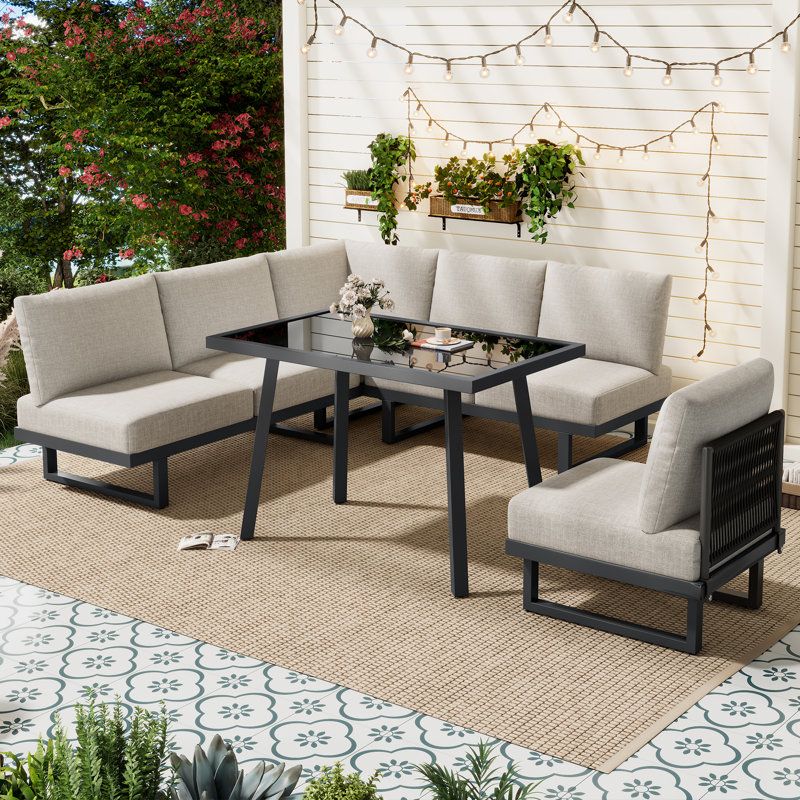 2-in-1 Convertible Garden Lounge Set With Table