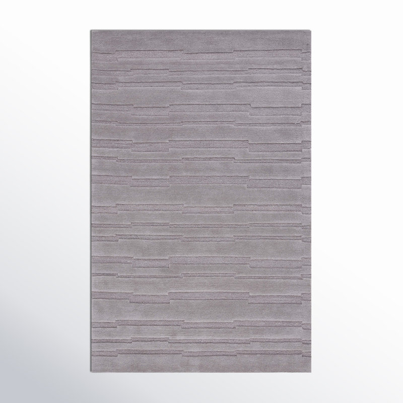 Elona Hand Tufted Wool/Cotton Area Rug in Gray, Square 6'