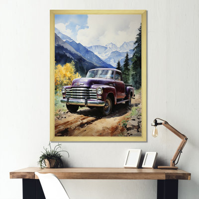Camionnette brune de style majestueux «McDiarmid Mountain Mountain II» sur toile