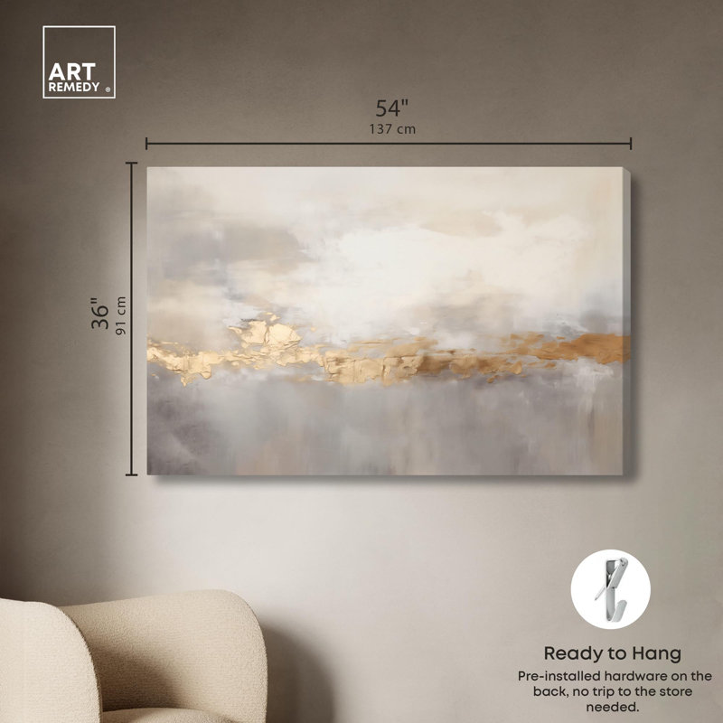«Fairy Dust I», art abstrait sur toile par Art Remedy, H 36 po x l 54 po, Toile tendue