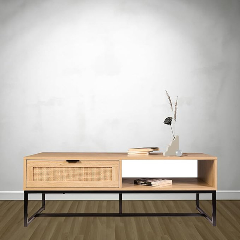 Cove Coastal Modern TV Stand With Storage Cubby And Drawer, TV Stand