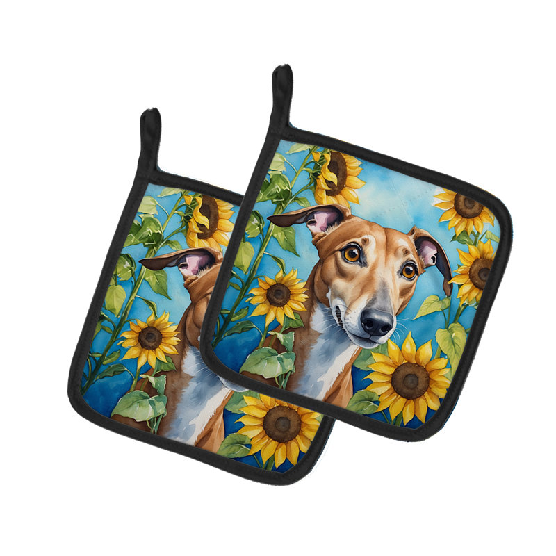 Caroline's Treasures In Sunflowers Floral Polyester Potholder Set
